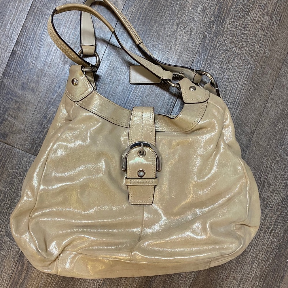 Coach Gold Leather Hobo